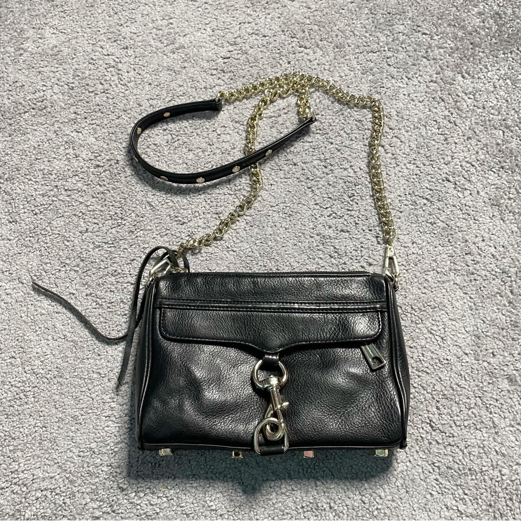 Rebecca Minkoff Mac Crossbody Black Soft Leather With Gold Hardware $262